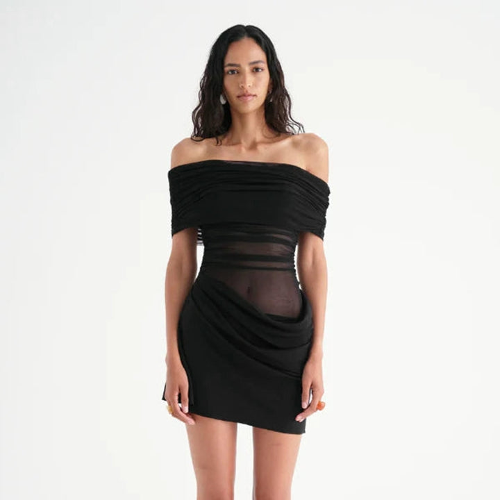 Women Off-Shoulder Sheath Mini Dress