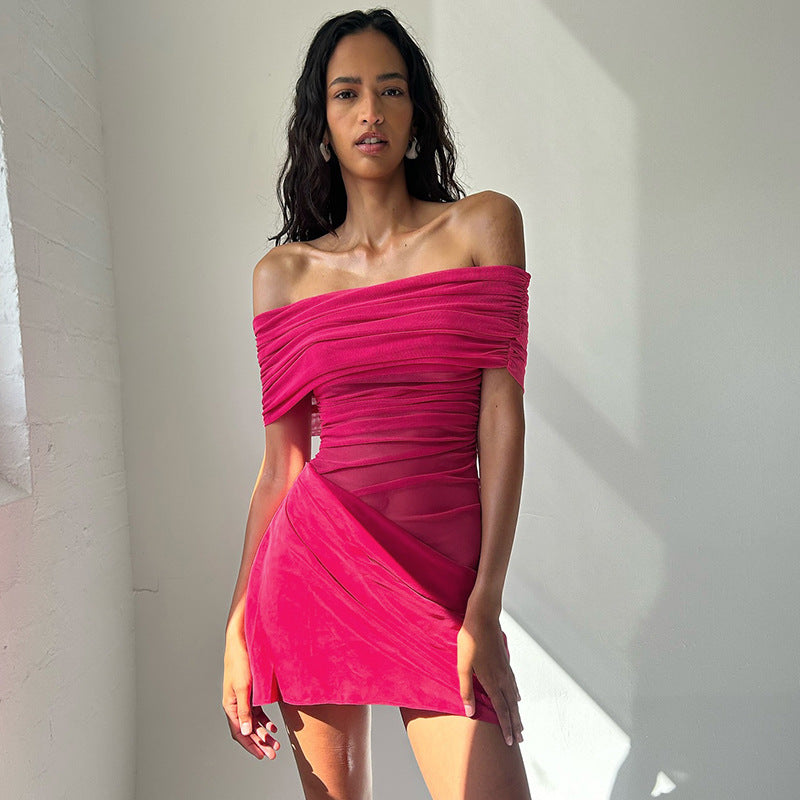 Off-Shoulder Sheath Mini Dress