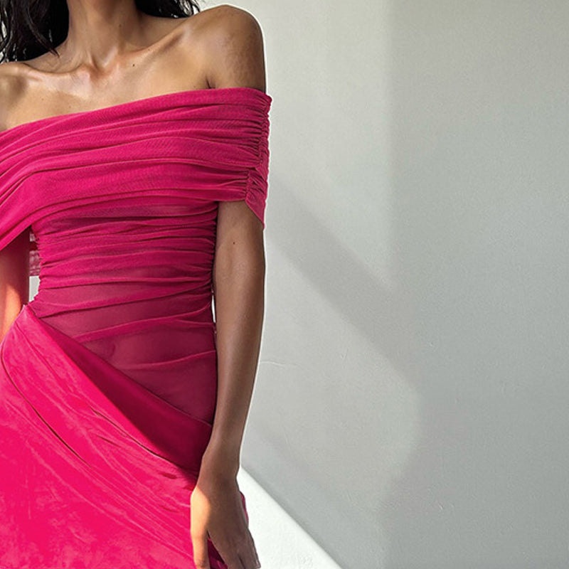 Off-Shoulder Sheath Mini Dress