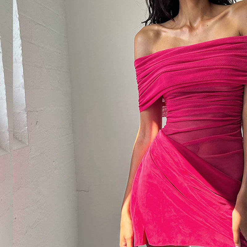 Off-Shoulder Sheath Mini Dress
