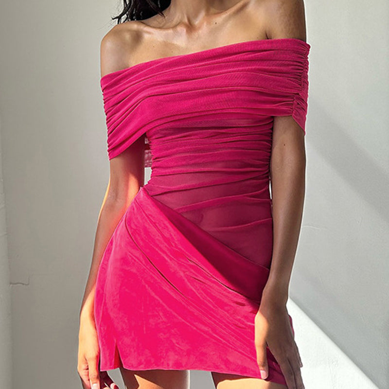 Off-Shoulder Sheath Mini Dress