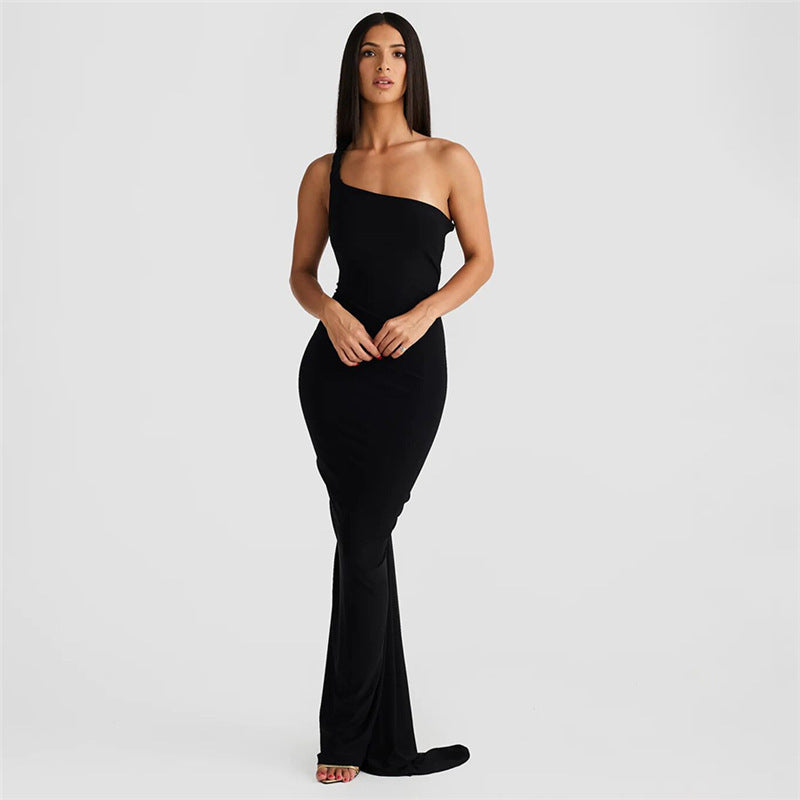 One Shoulder Bodycon Maxi Dress