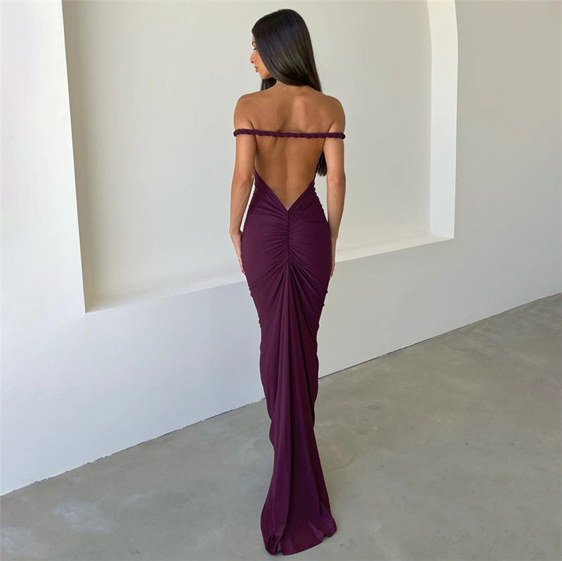 Women Off-Shoulder Bodycon Maxi Dress