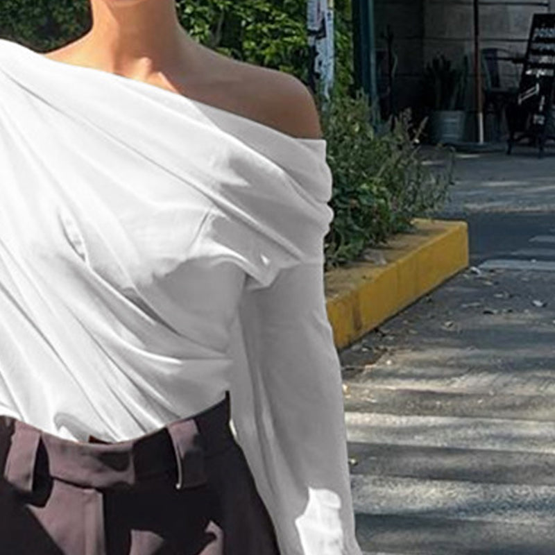 Women One Shoulder Gathered Regular Top