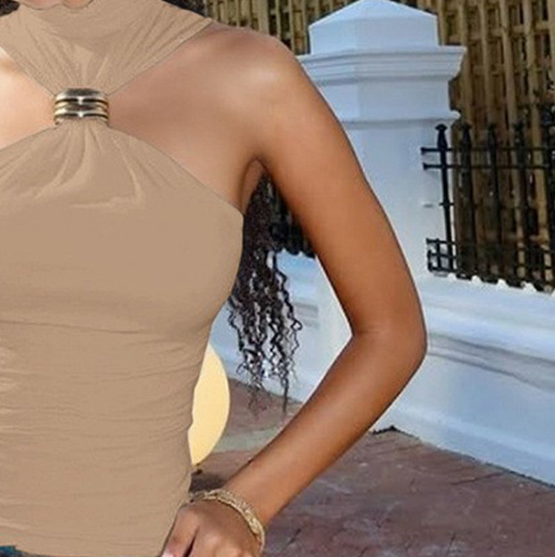 Women Halter Neck Regular Top