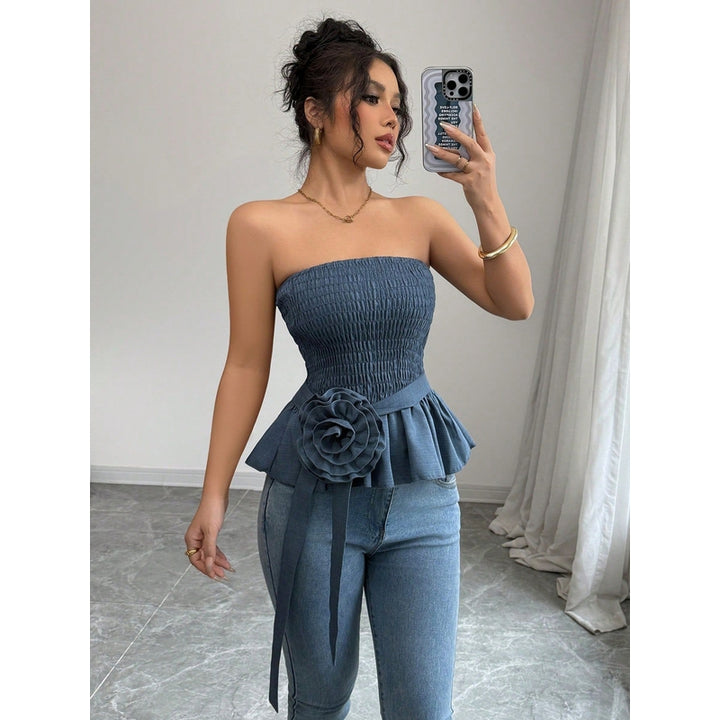Women Off-Shoulder Crepe Tube Top