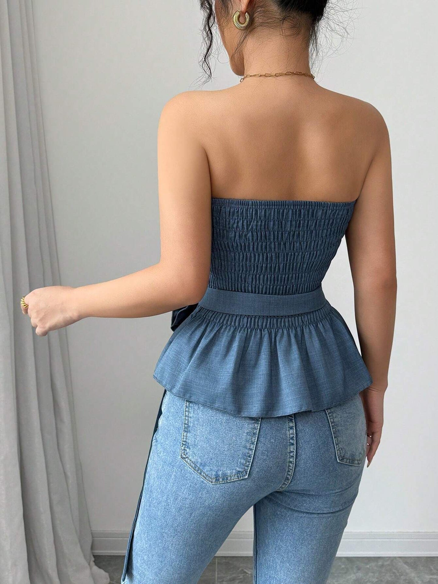 Women Off-Shoulder Crepe Tube Top