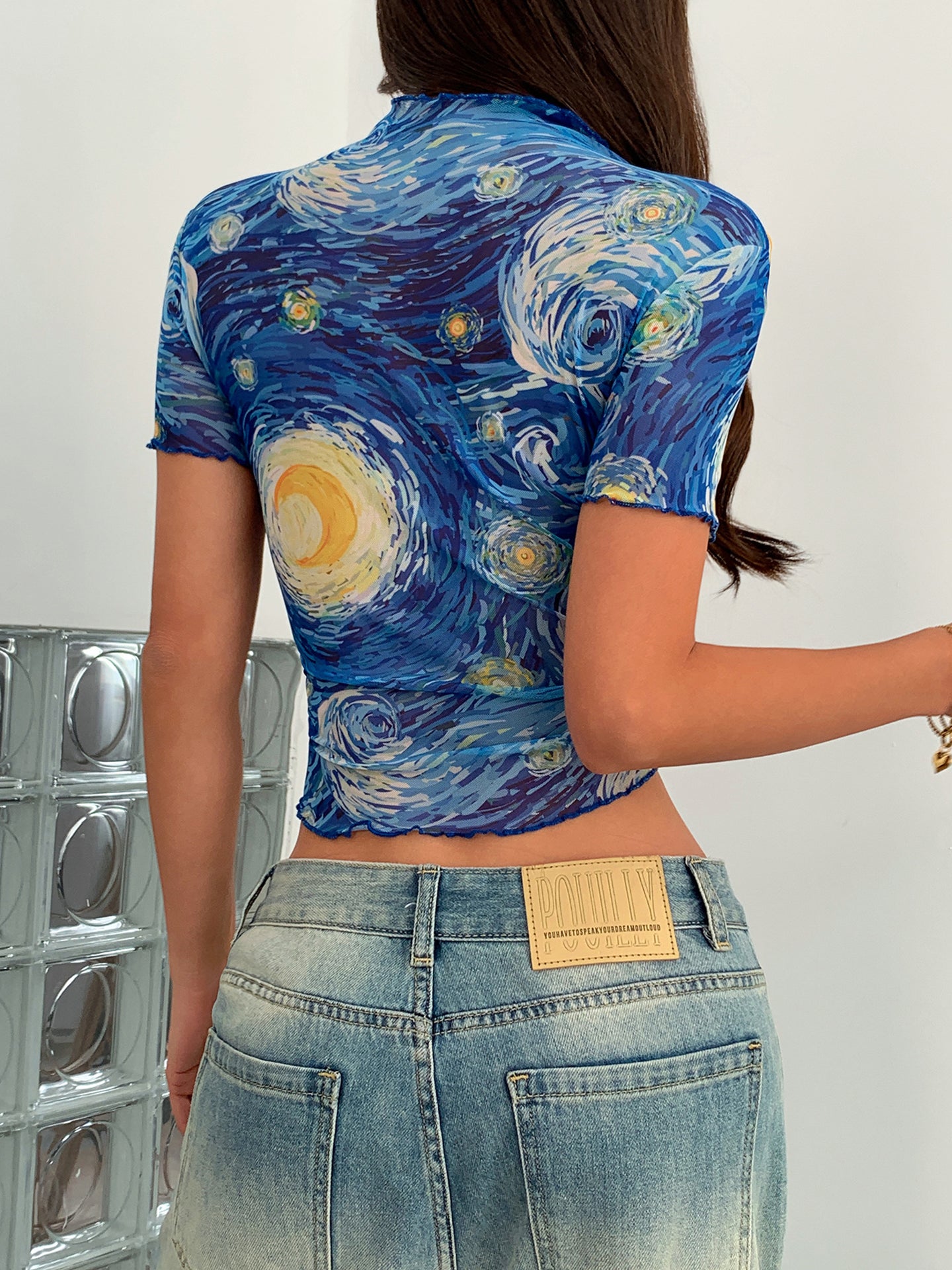 Women Printed Fitted Crop Top