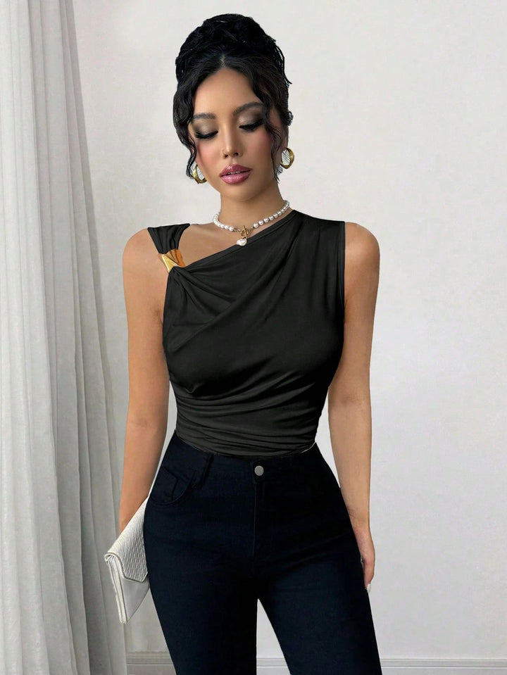 One Shoulder Sleeveless Top