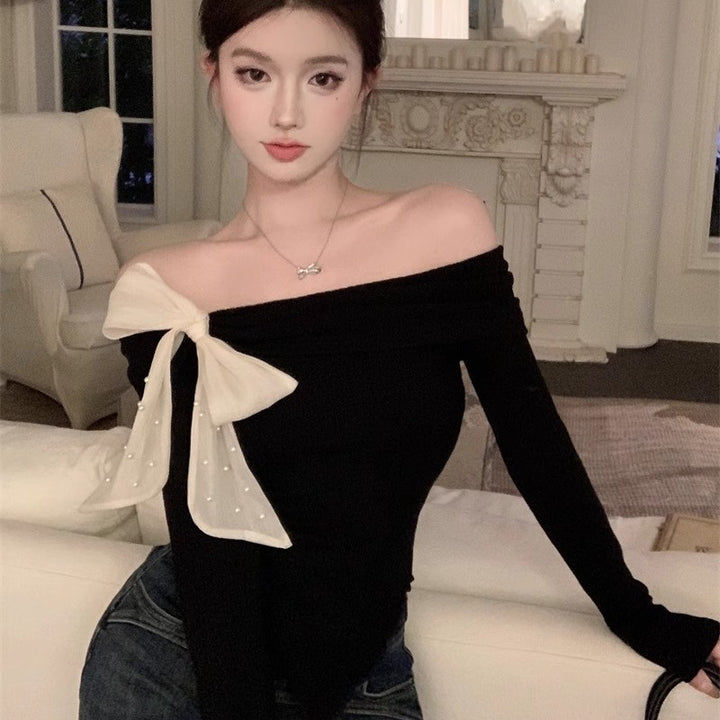Women Off-Shoulder Bow Regular Top