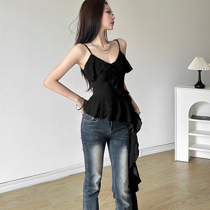 Women Solid High-Low Top