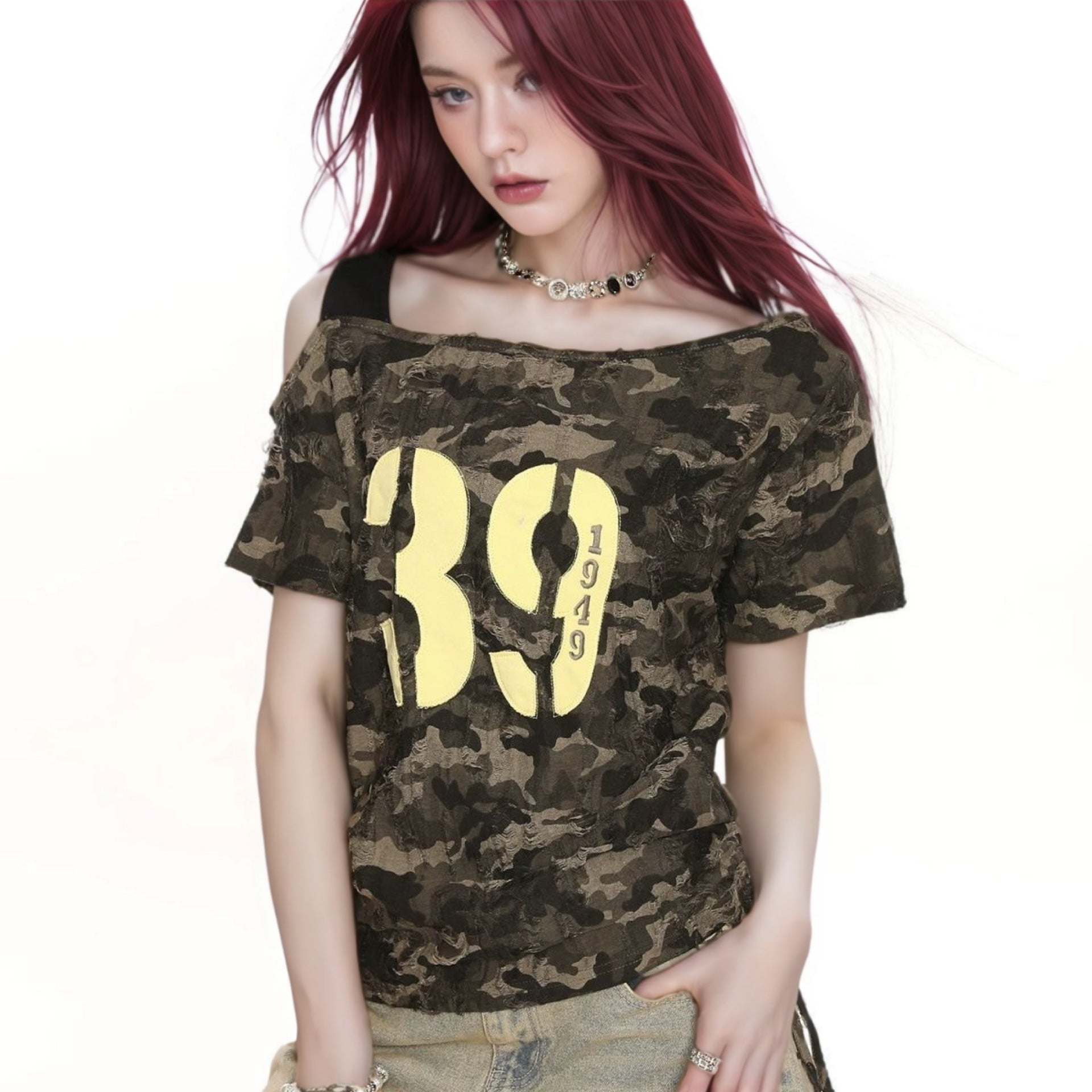 Women Colourblocked One Shoulder Top