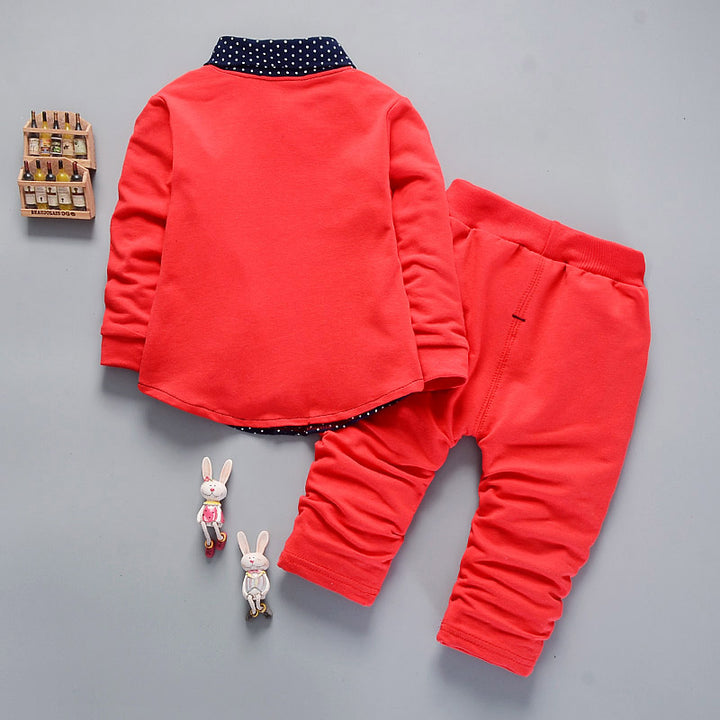Boys Printed Pure Cotton Shirt With Trousers